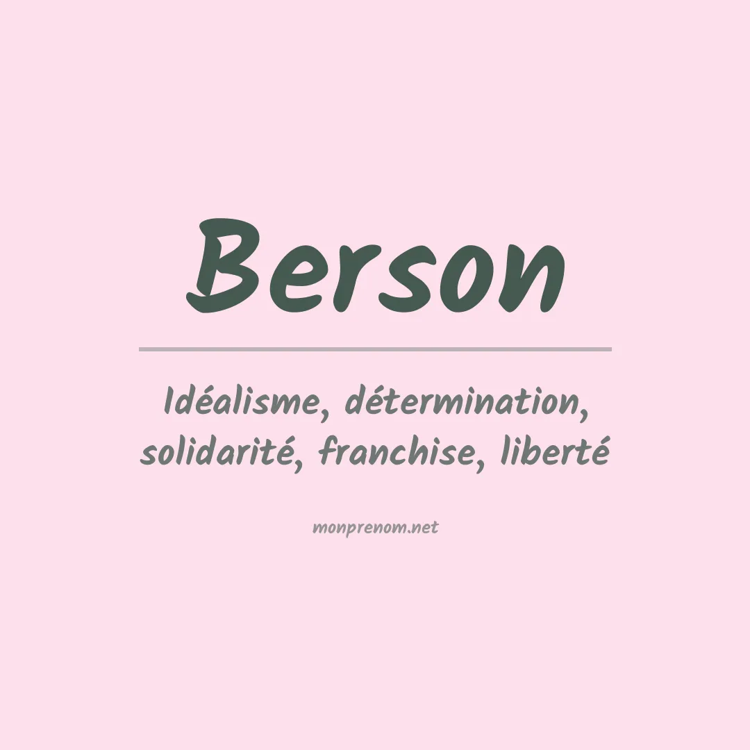 Signification du Prénom Berson