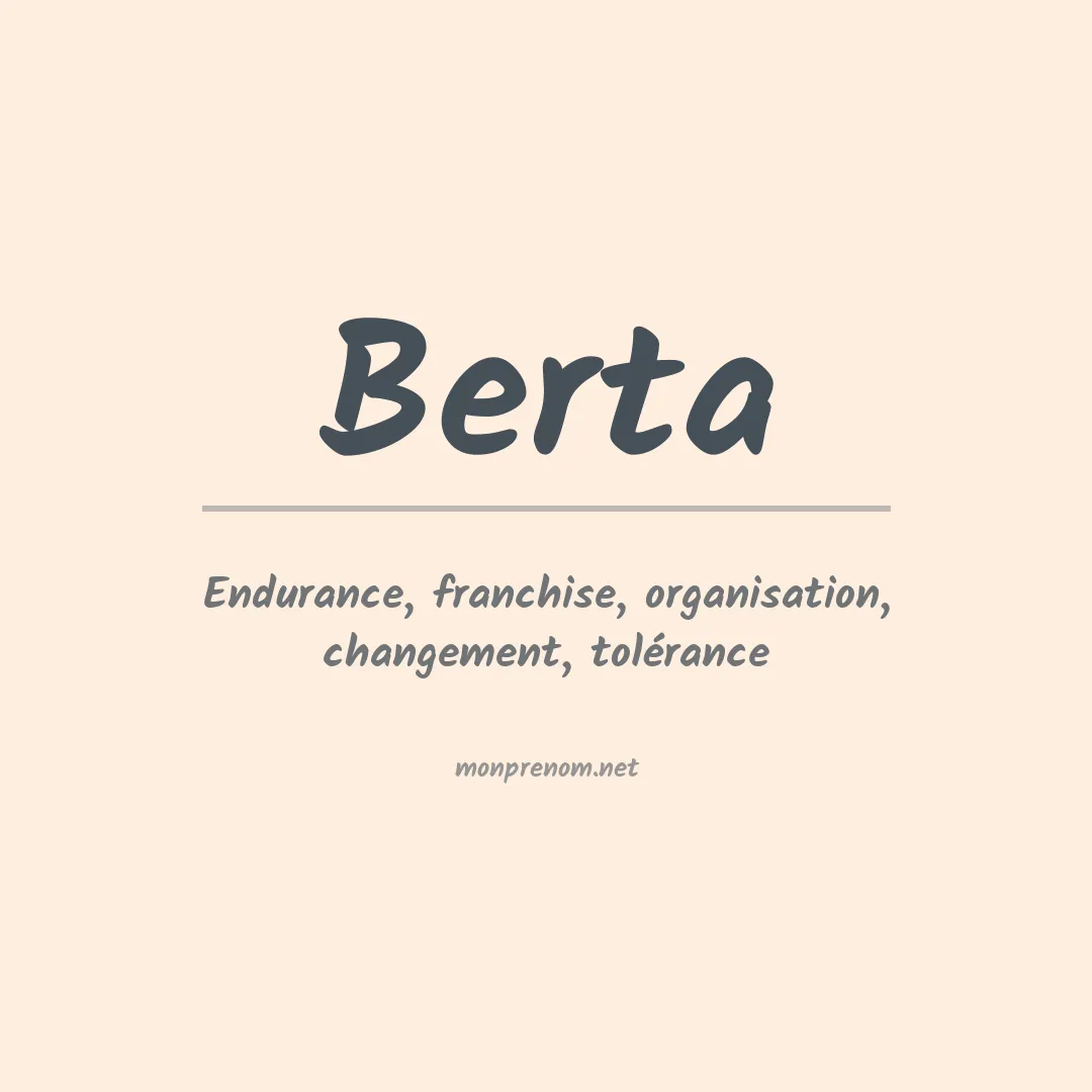 Signification du Prénom Berta