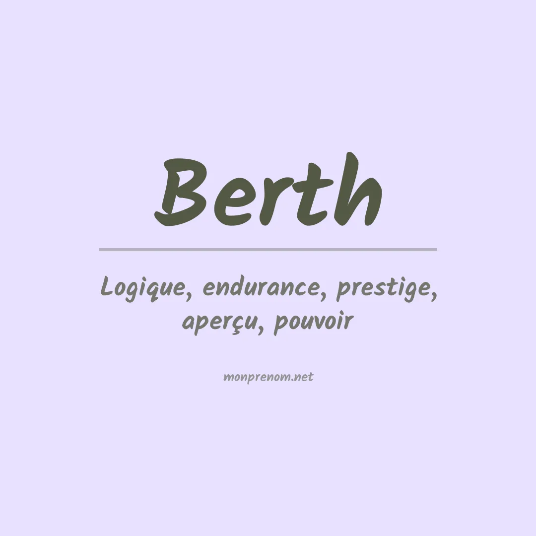 Signification du Prénom Berth