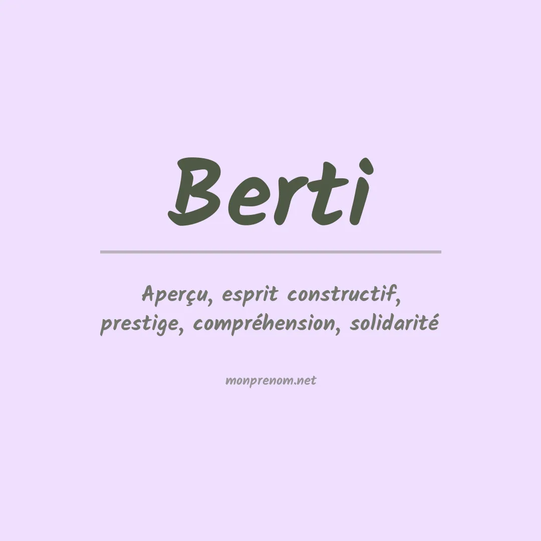 Signification du Prénom Berti
