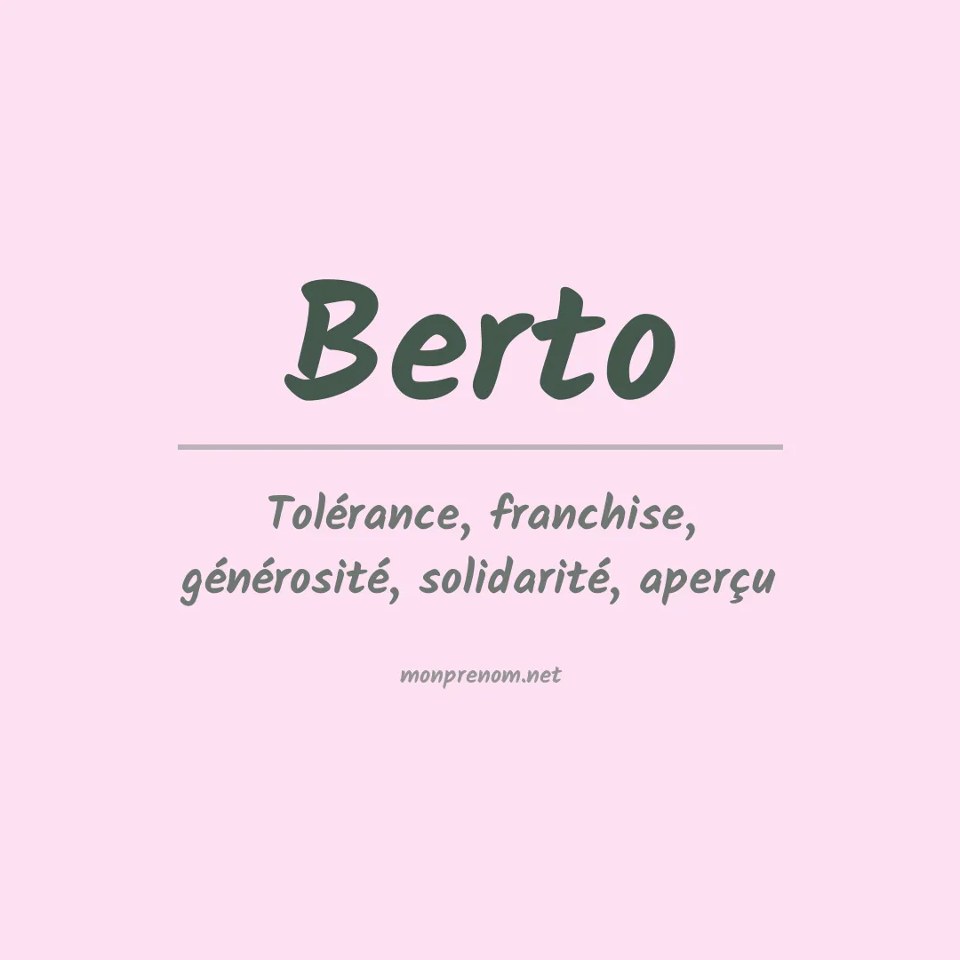Signification du Prénom Berto