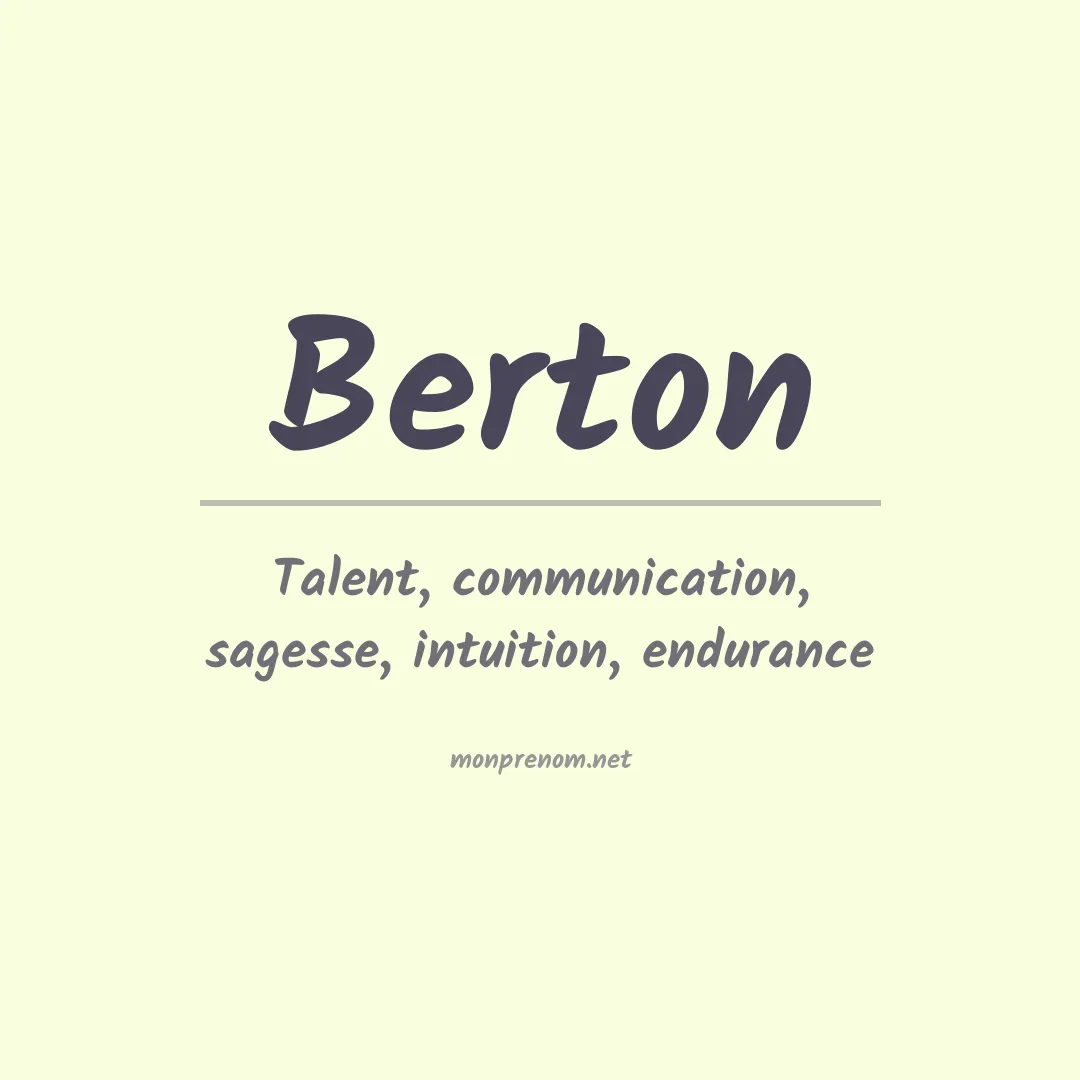 Signification du Prénom Berton