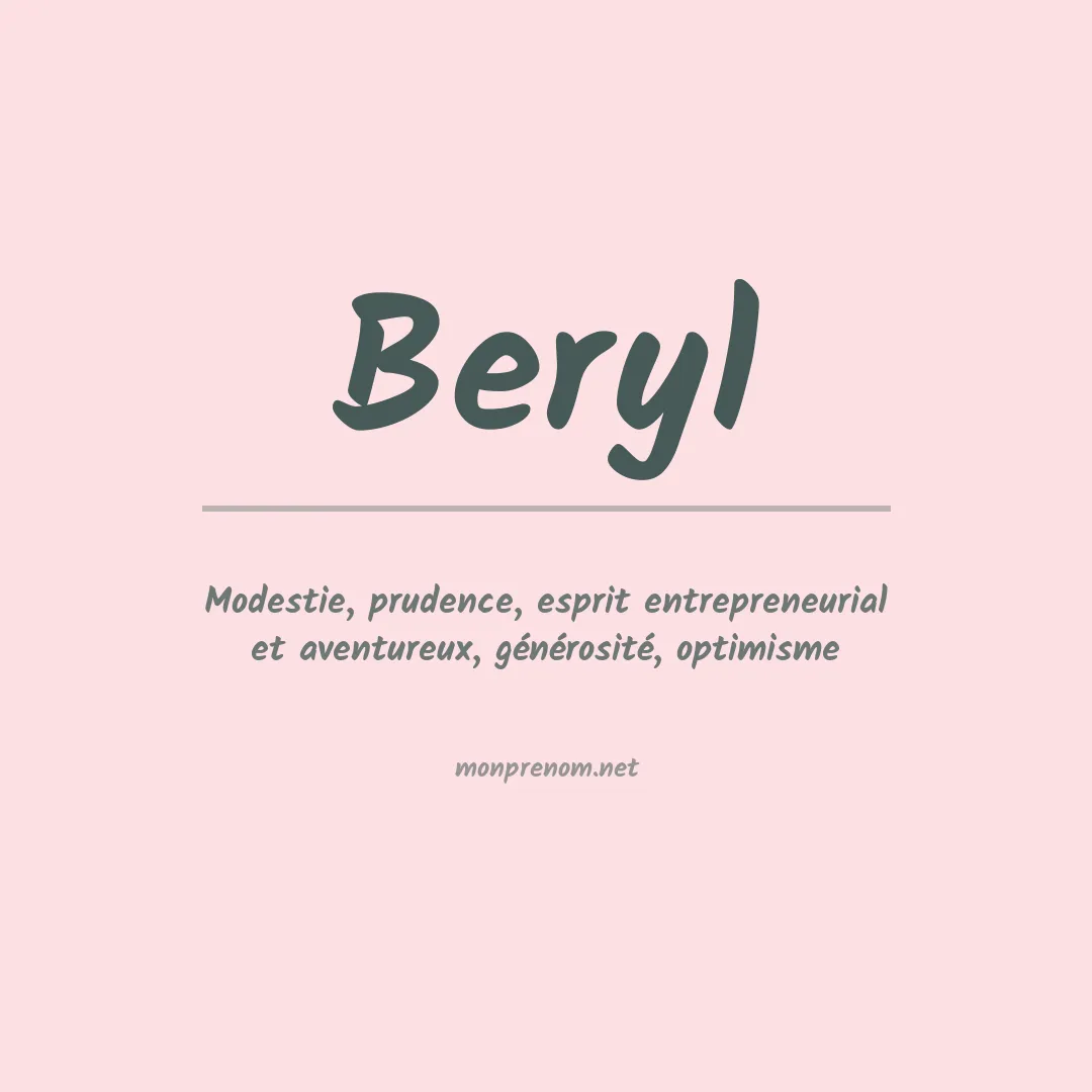 Signification du Prénom Beryl