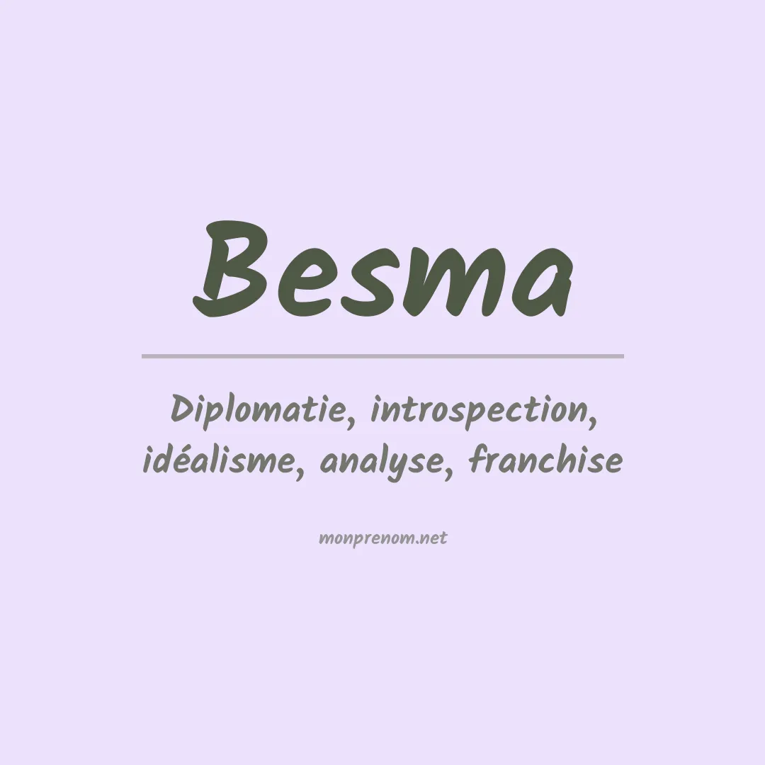 Signification du Prénom Besma Signification du Prénom Besma