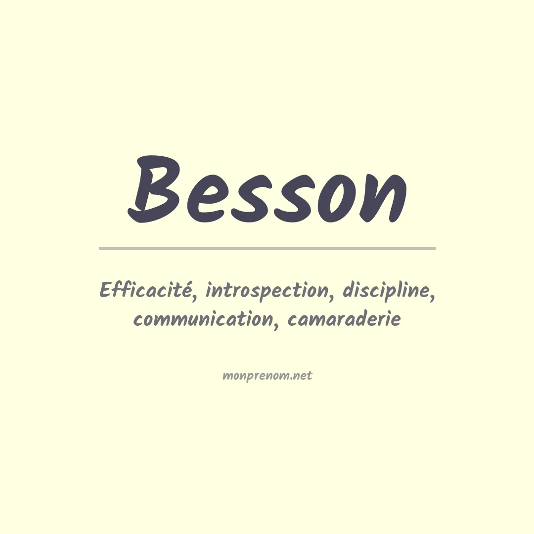 Signification du Prénom Besson