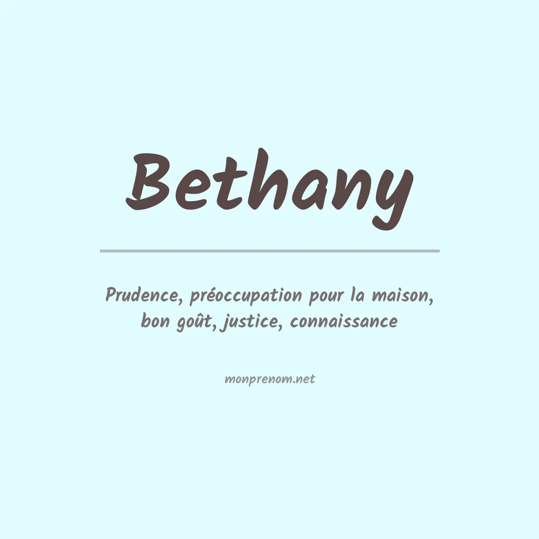 Signification du Prénom Bethany