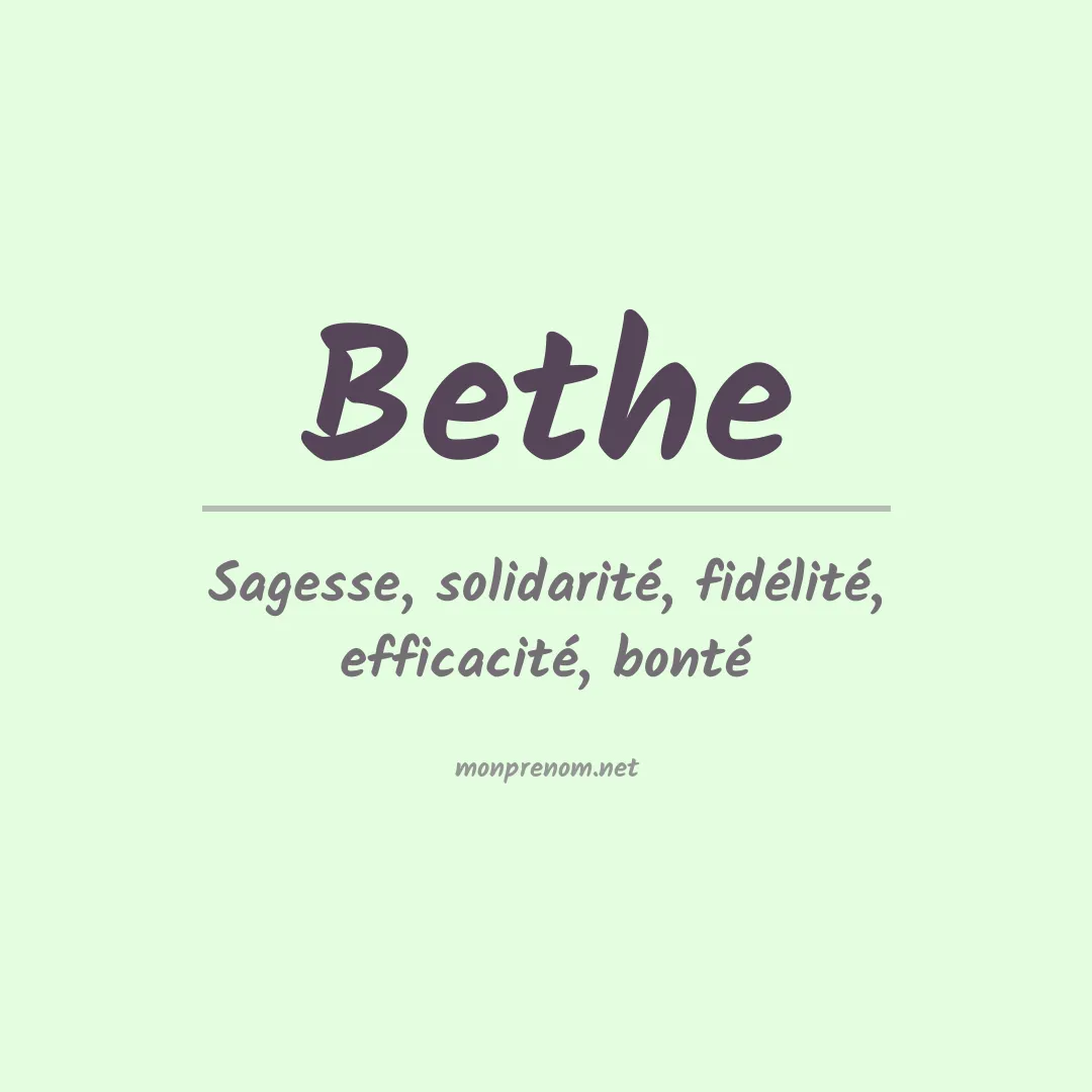 Signification du Prénom Bethe