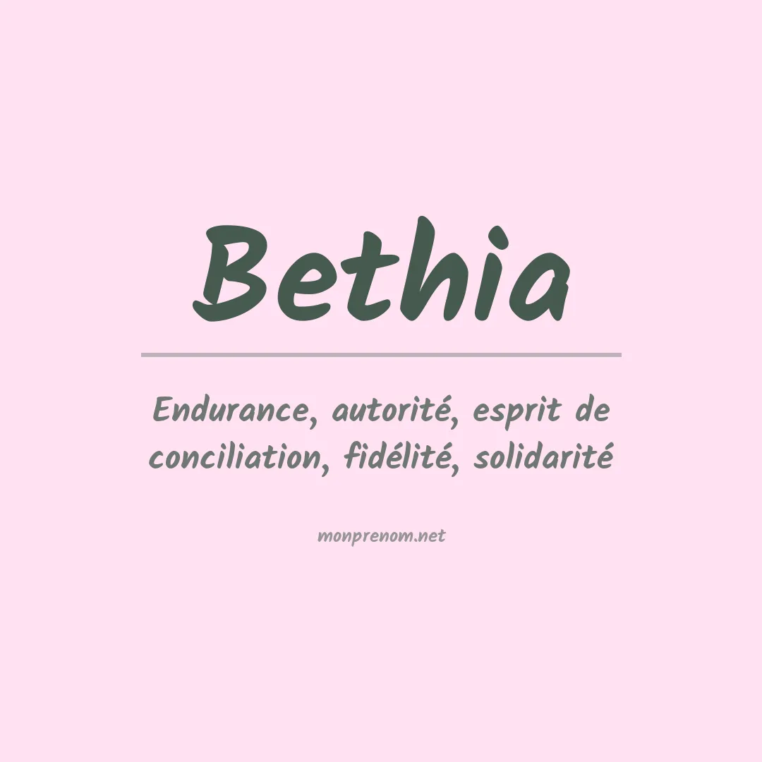 Signification du Prénom Bethia Signification du Prénom Bethia