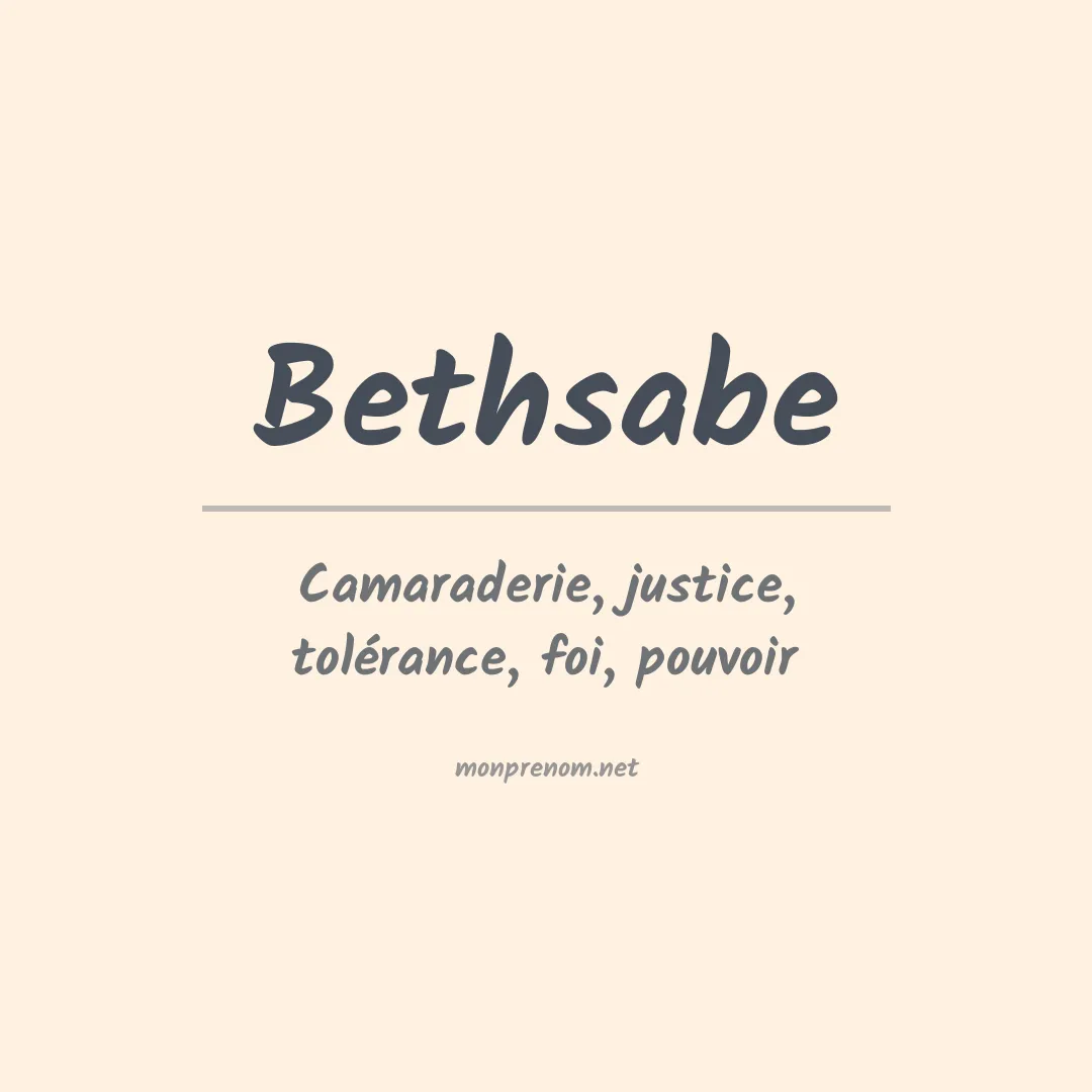Signification du Prénom Bethsabe Signification du Prénom Bethsabe