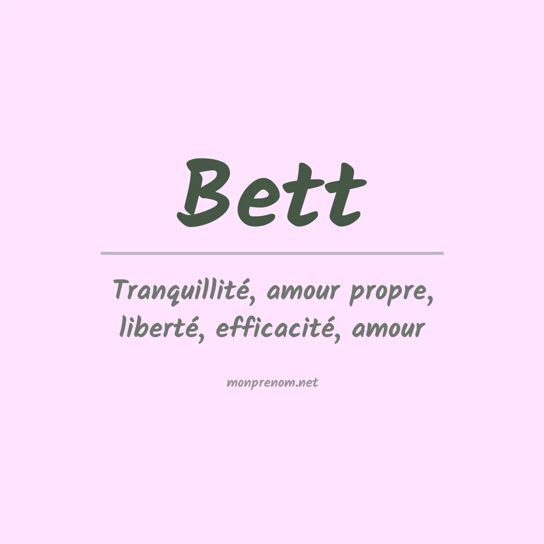 Signification du Prénom Bett