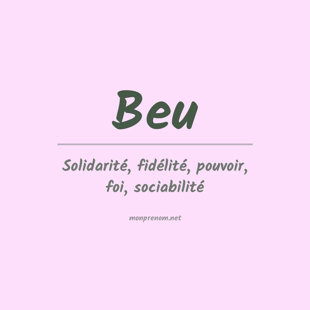 Signification du Prénom Beu