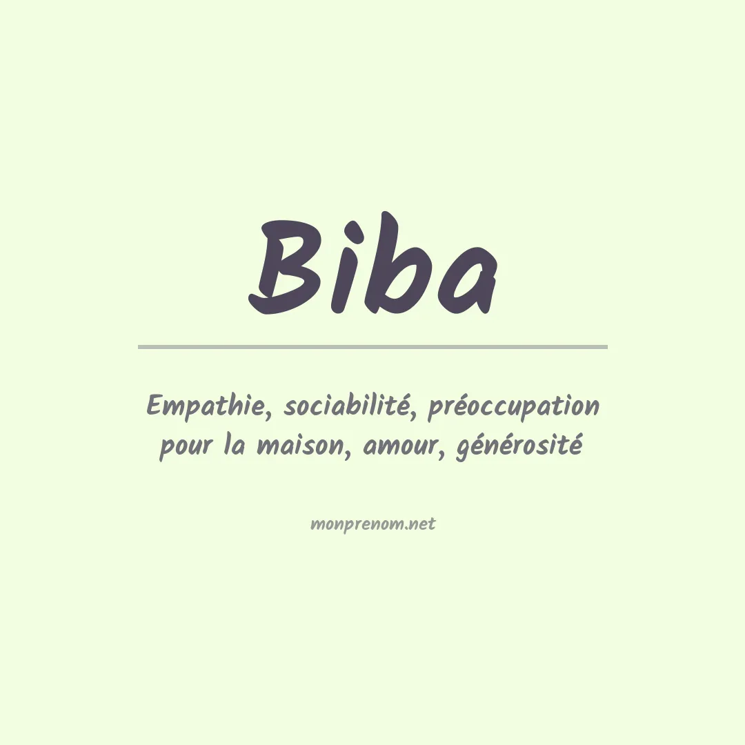 Signification du Prénom Biba