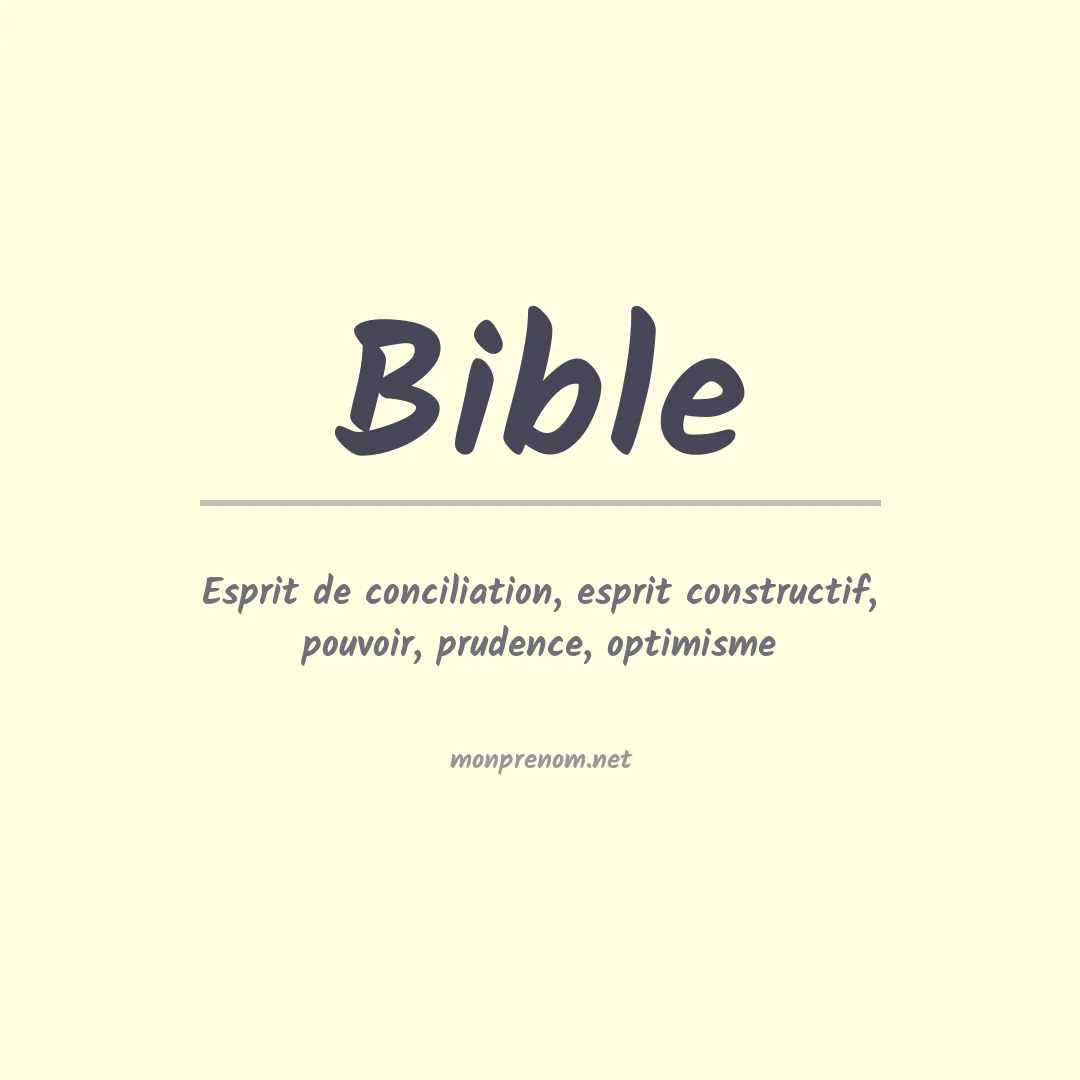 Signification du Prénom Bible