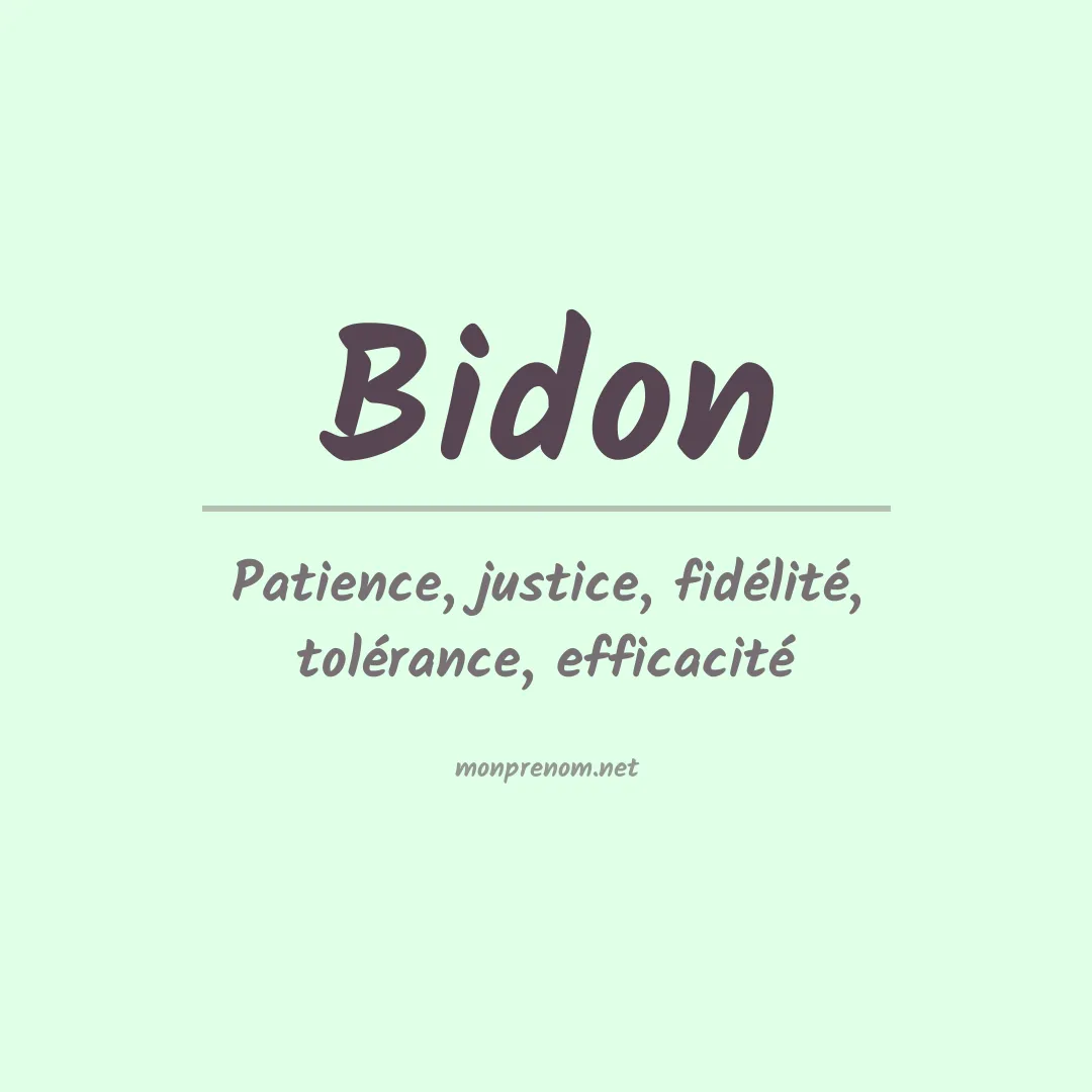 Signification du Prénom Bidon Signification du Prénom Bidon