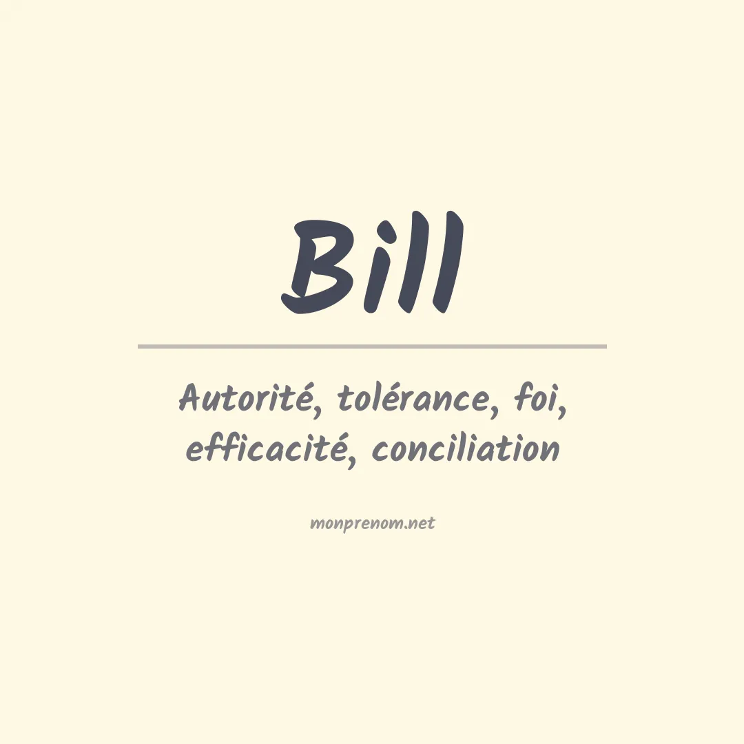 Signification du Prénom Bill