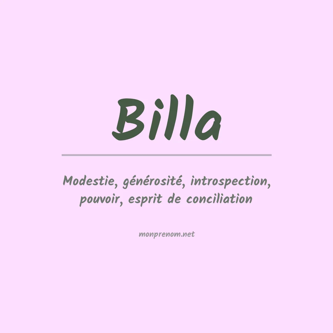 Signification du Prénom Billa