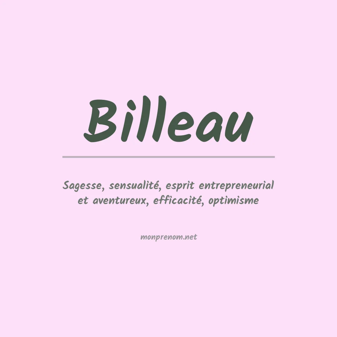 Signification du Prénom Billeau