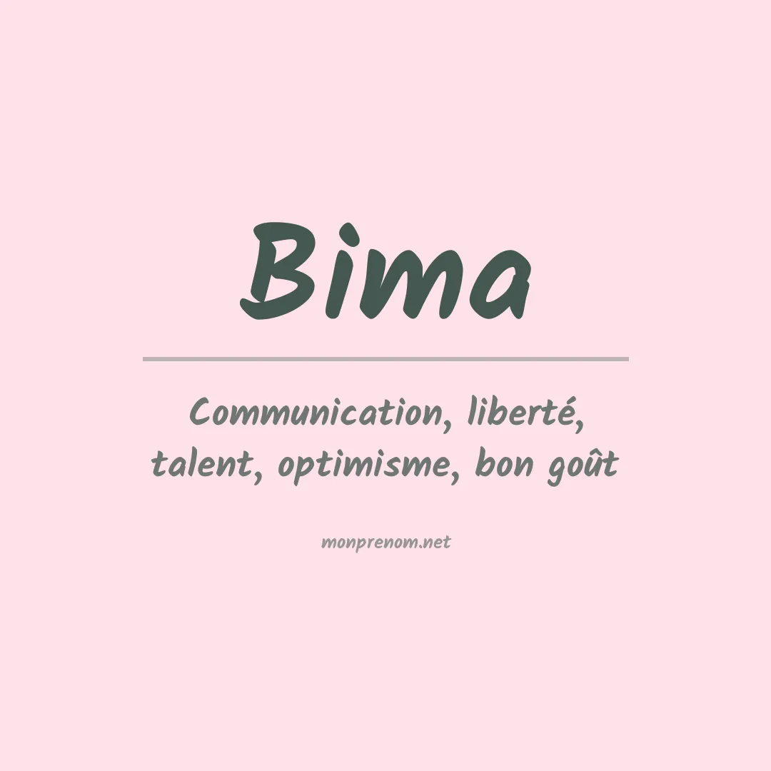 Signification du Prénom Bima