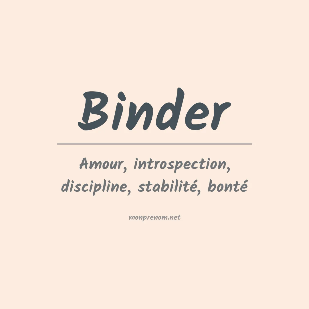 Signification du Prénom Binder