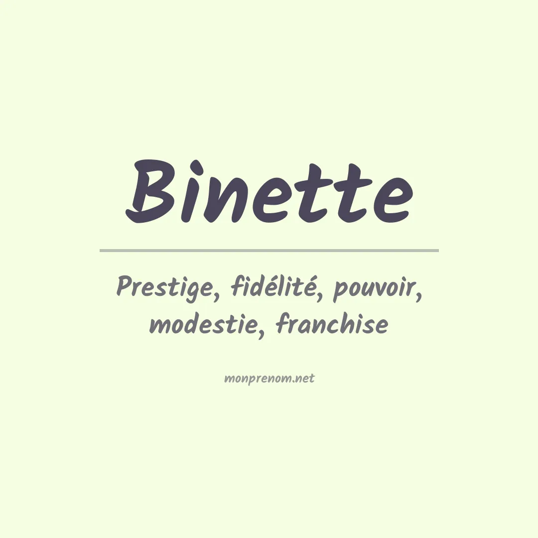 Signification du Prénom Binette