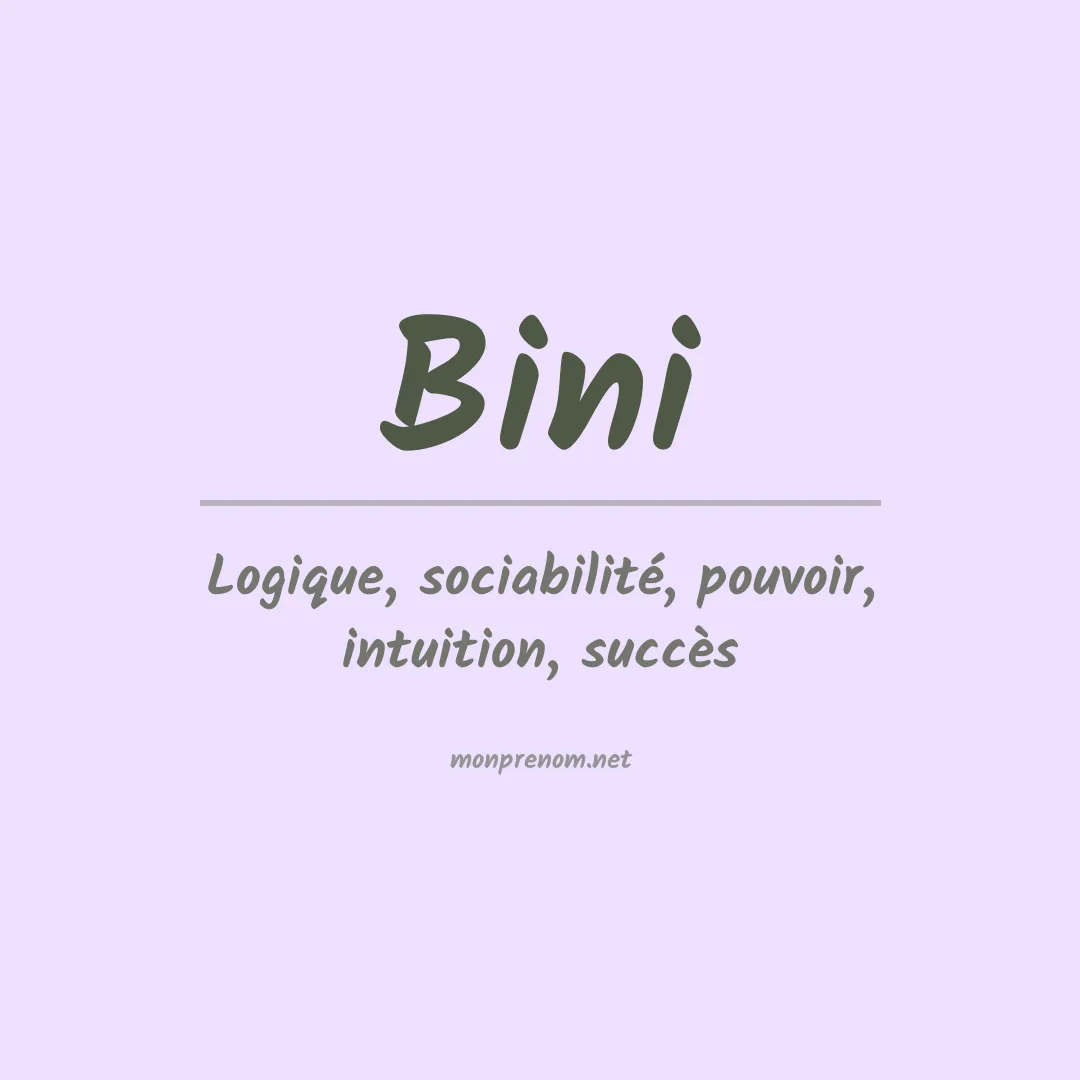 Signification du Prénom Bini