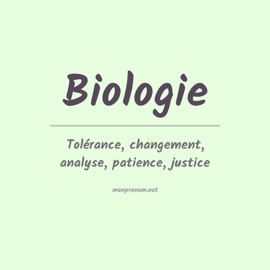 Signification du Prénom Biologie