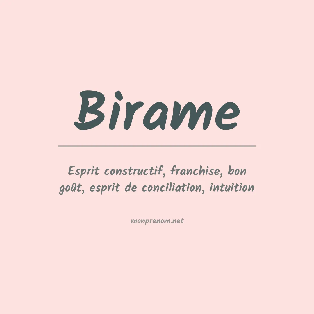 Signification du Prénom Birame