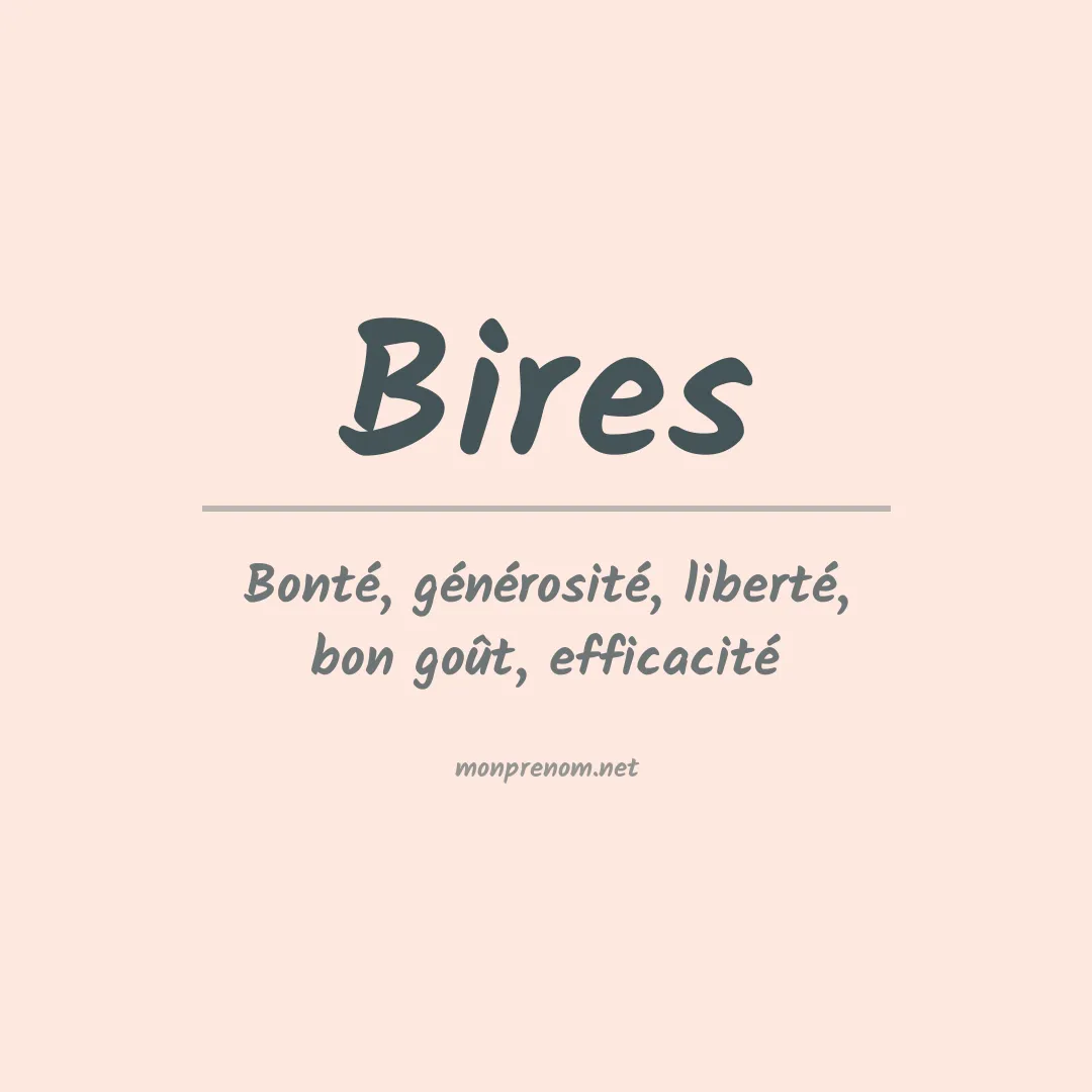 Signification du Prénom Bires