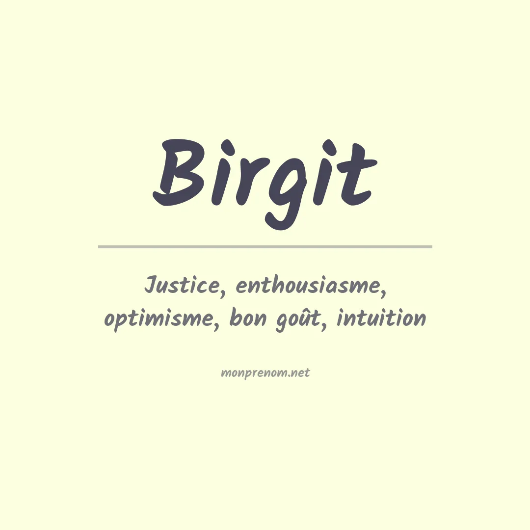 Signification du Prénom Birgit