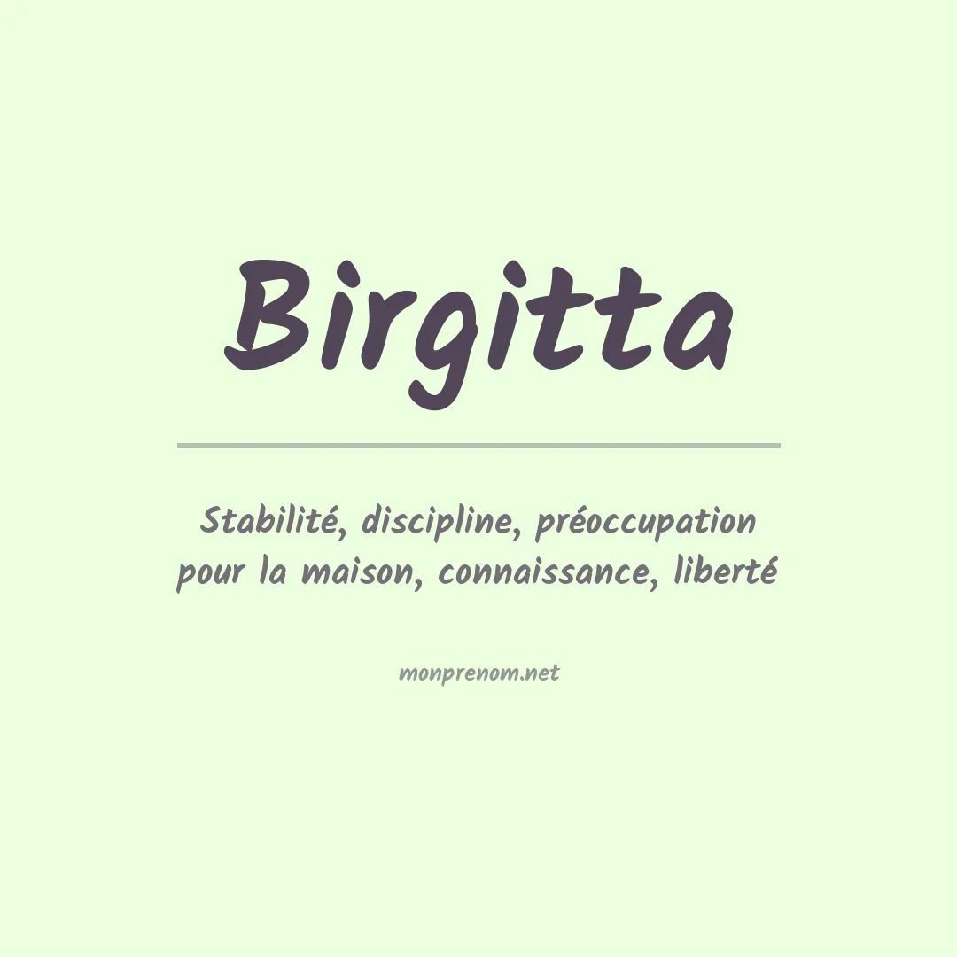 Signification du Prénom Birgitta