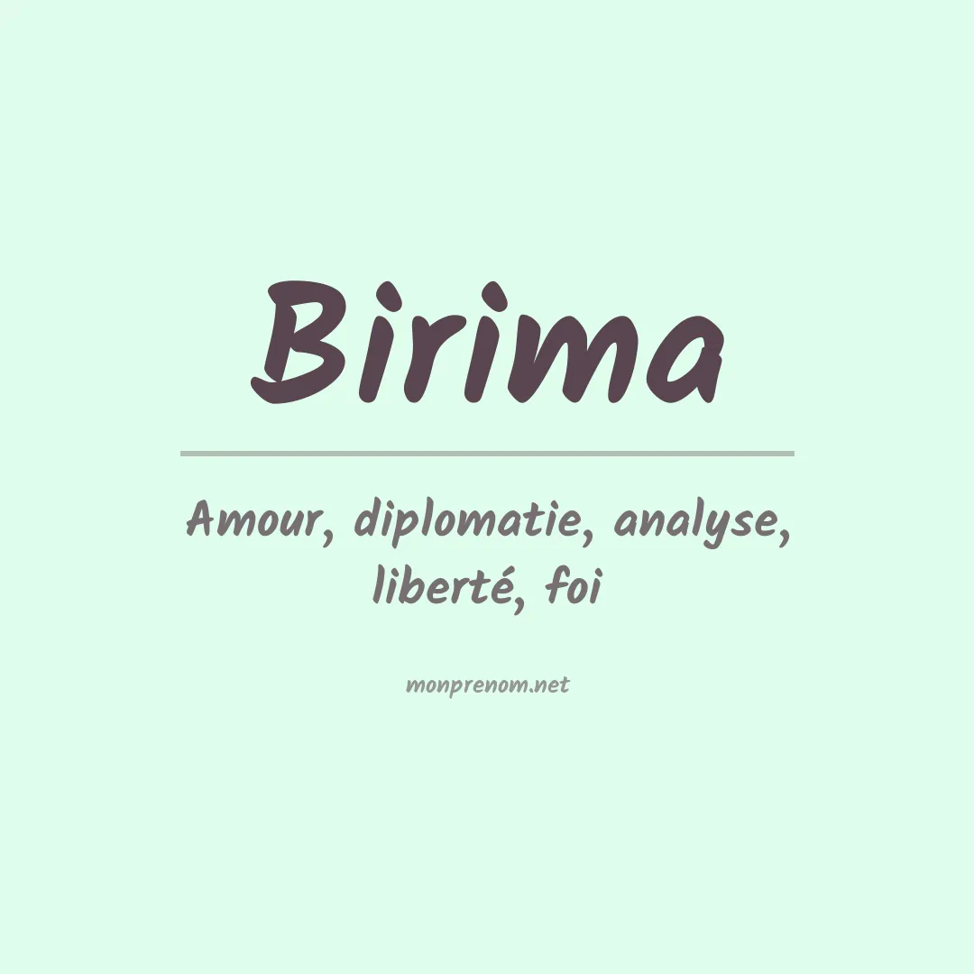 Signification du Prénom Birima Signification du Prénom Birima