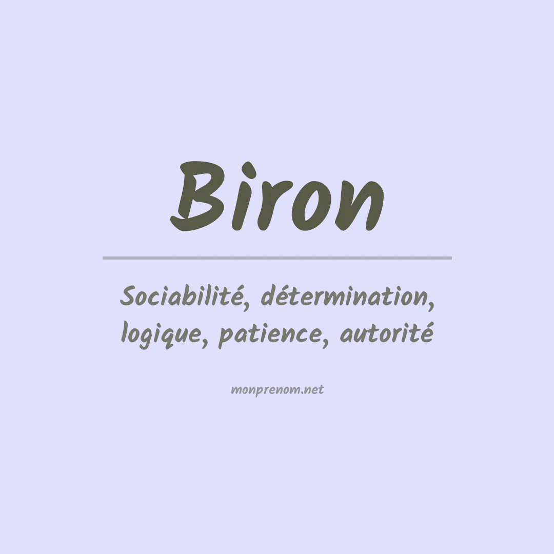 Signification du Prénom Biron