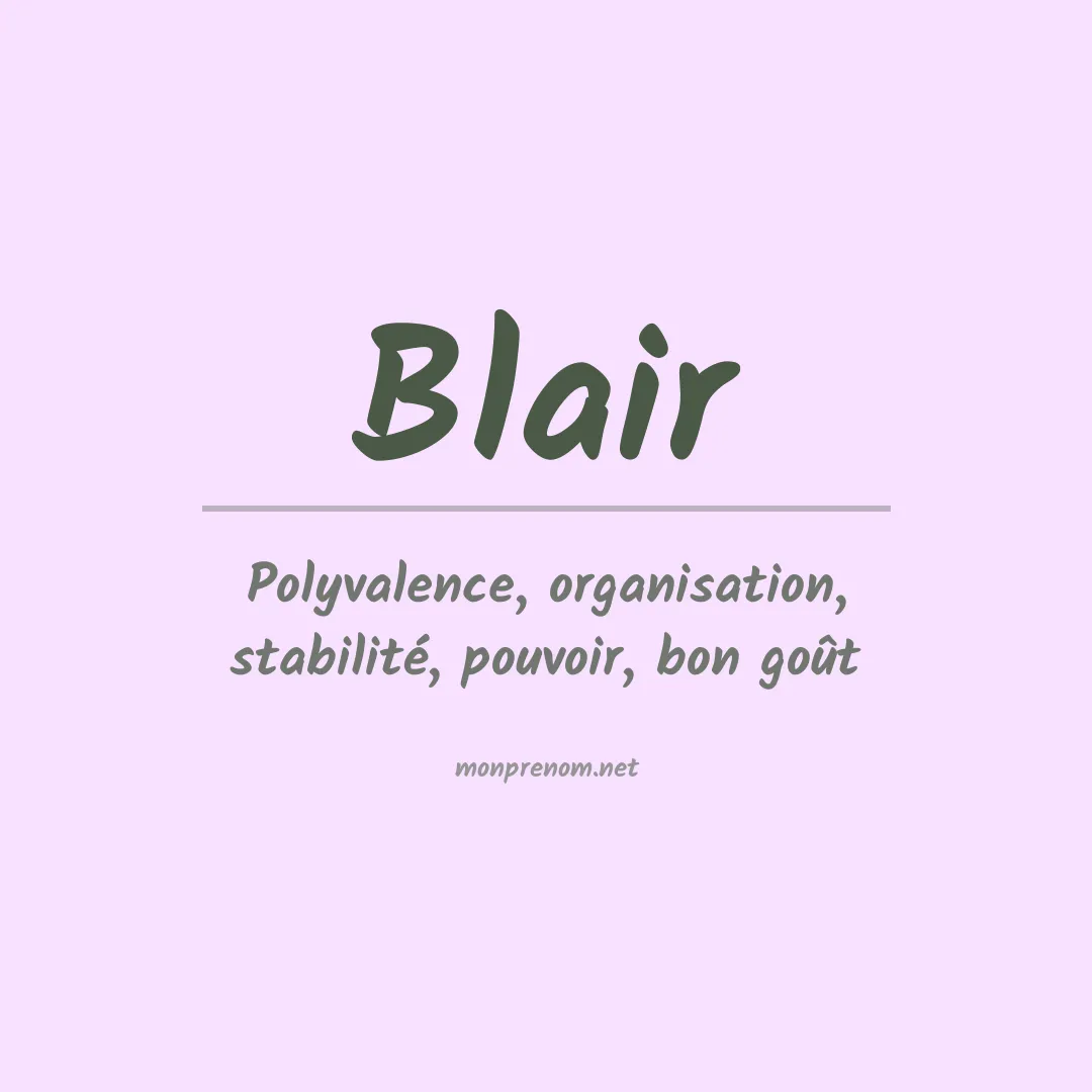 Signification du Prénom Blair