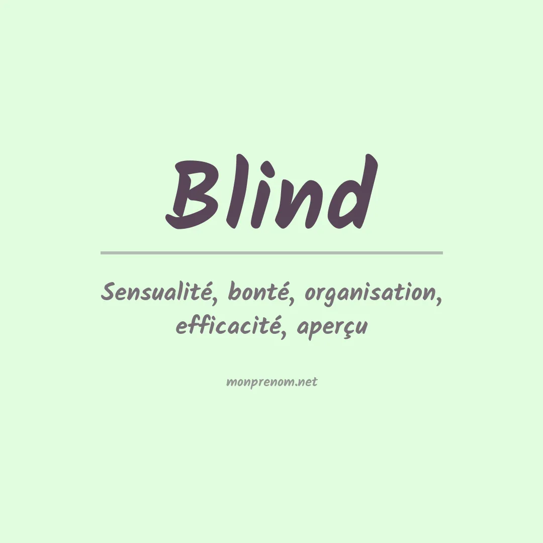 Signification du Prénom Blind