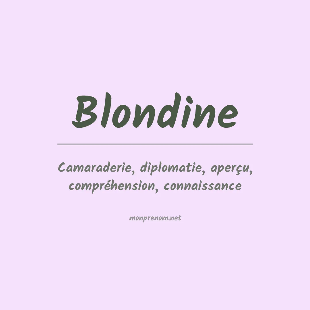 Signification du Prénom Blondine Signification du Prénom Blondine
