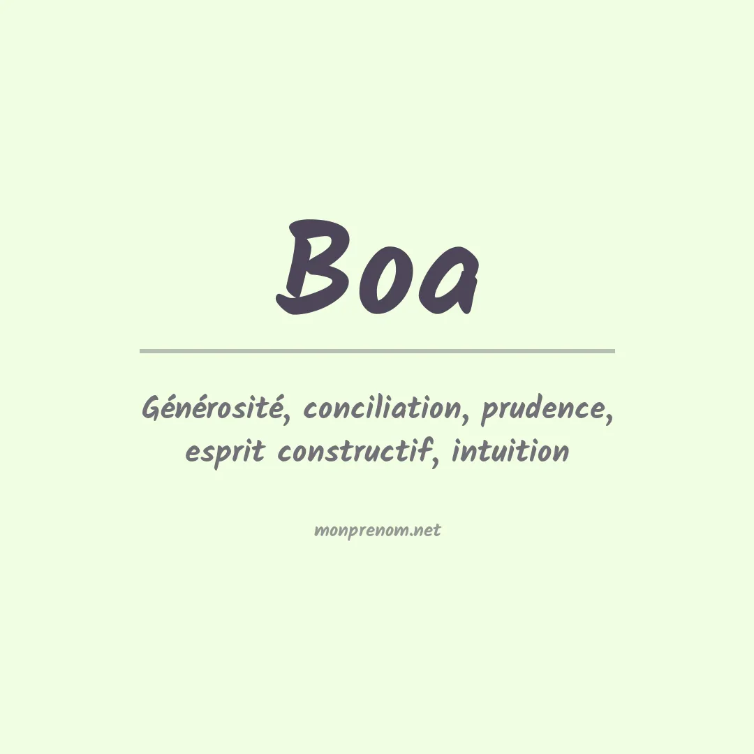 Signification du Prénom Boa Signification du Prénom Boa