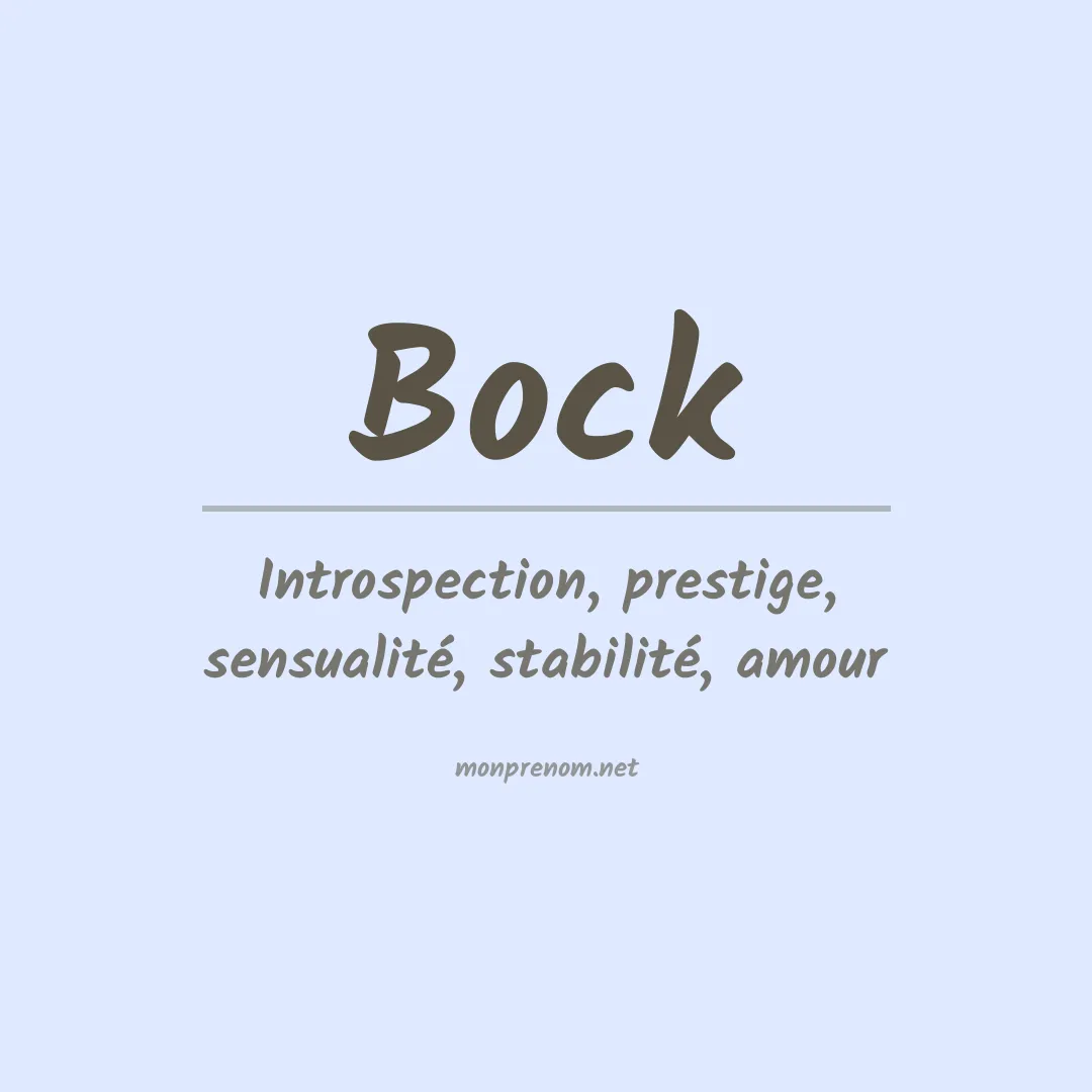 Signification du Prénom Bock