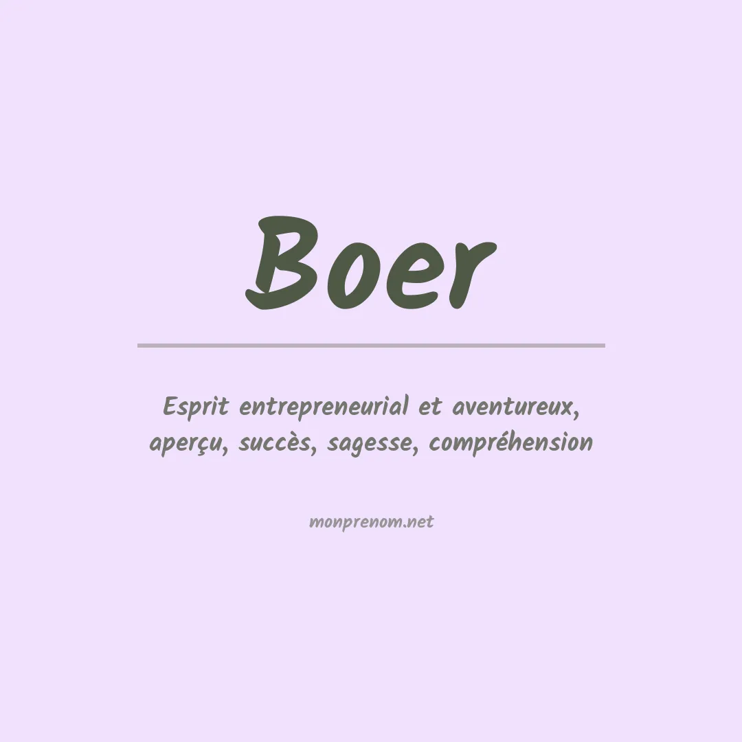 Signification du Prénom Boer