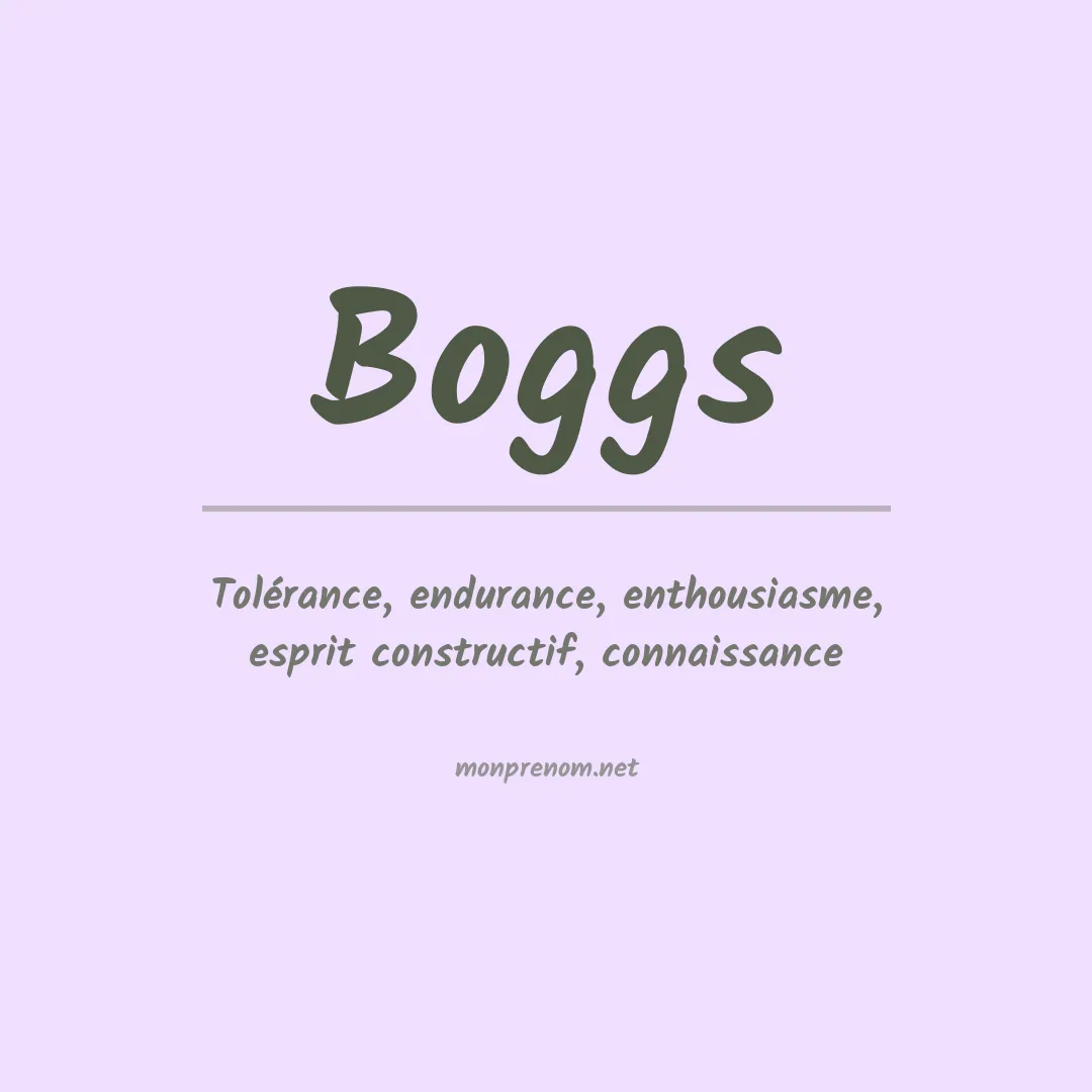 Signification du Prénom Boggs