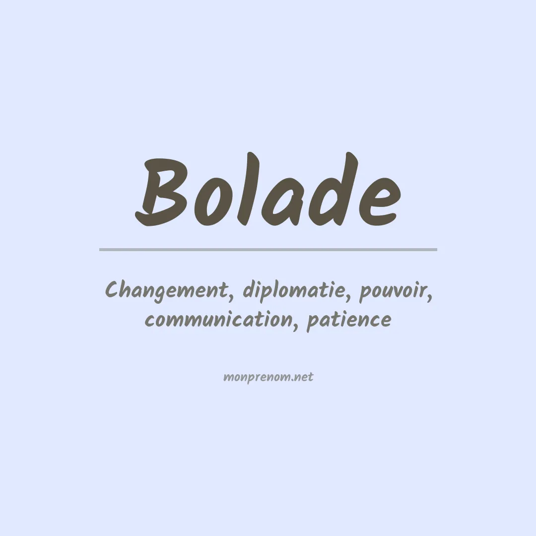 Signification du Prénom Bolade