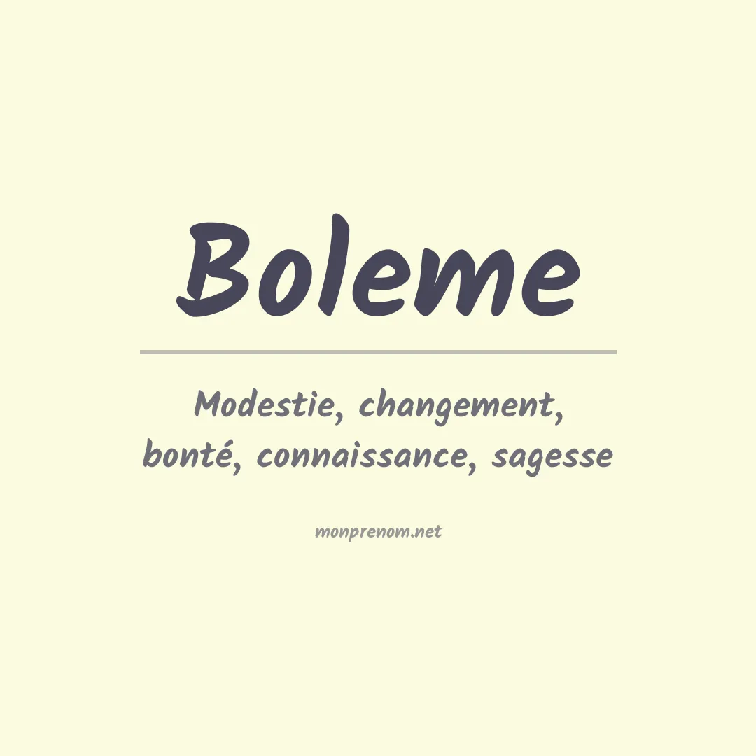 Signification du Prénom Boleme Signification du Prénom Boleme
