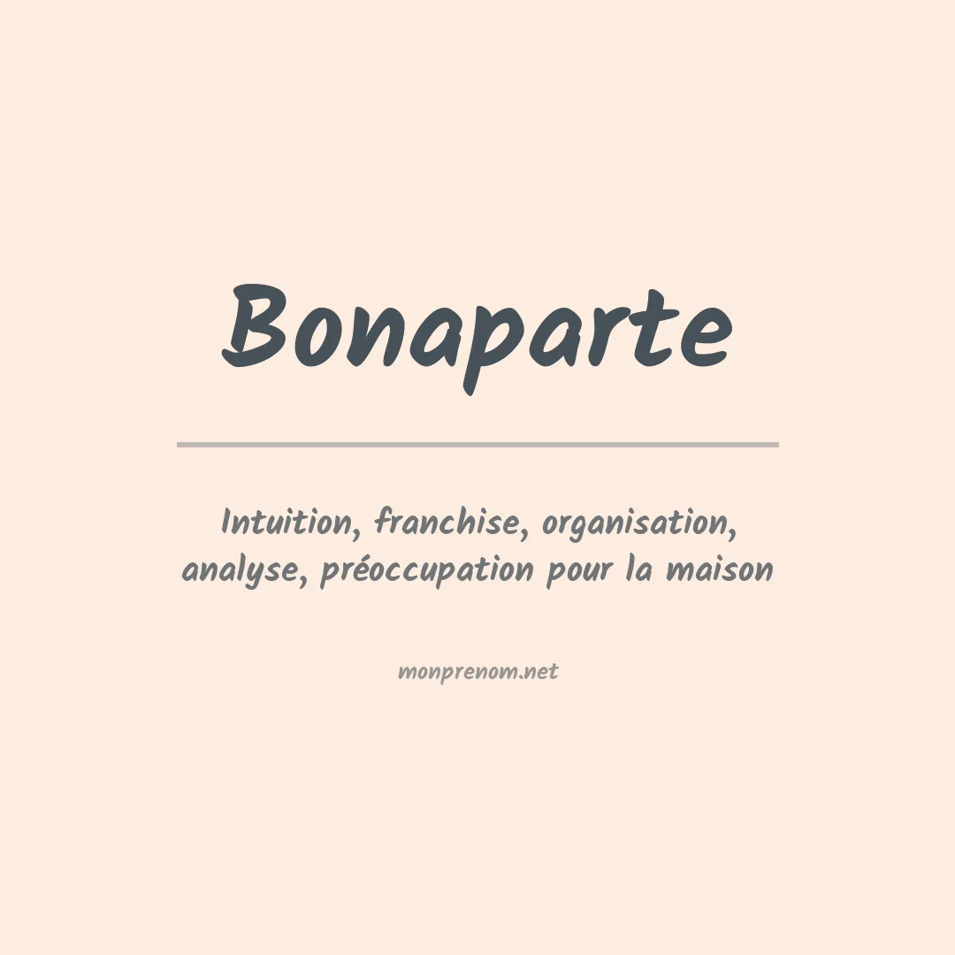 Signification du Prénom Bonaparte