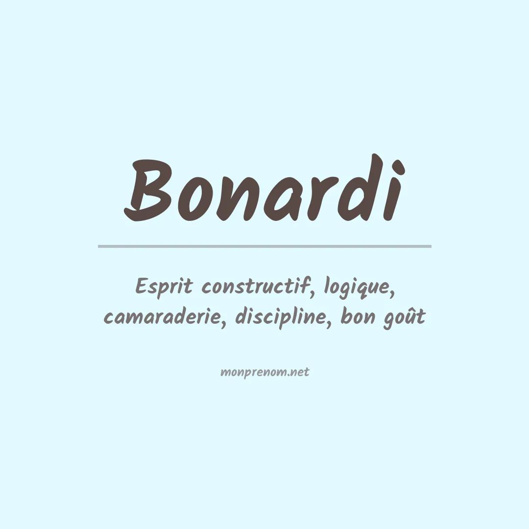 Signification du Prénom Bonardi