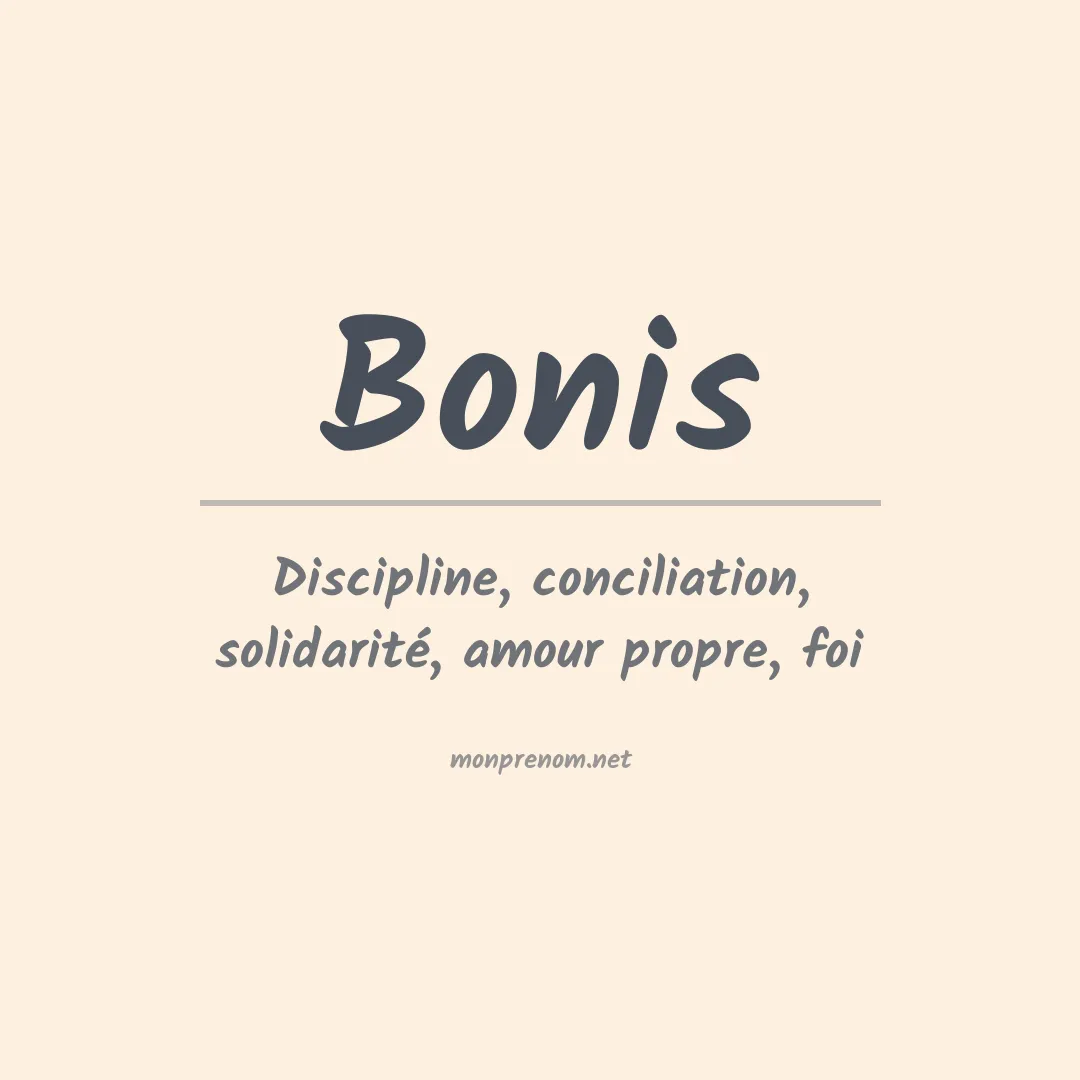 Signification du Prénom Bonis