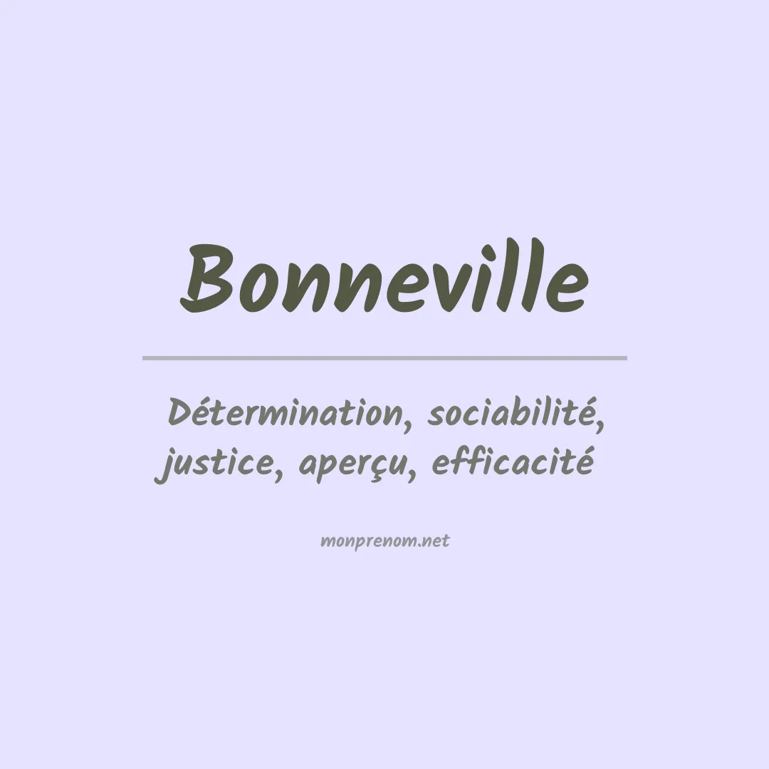 Signification du Prénom Bonneville Signification du Prénom Bonneville