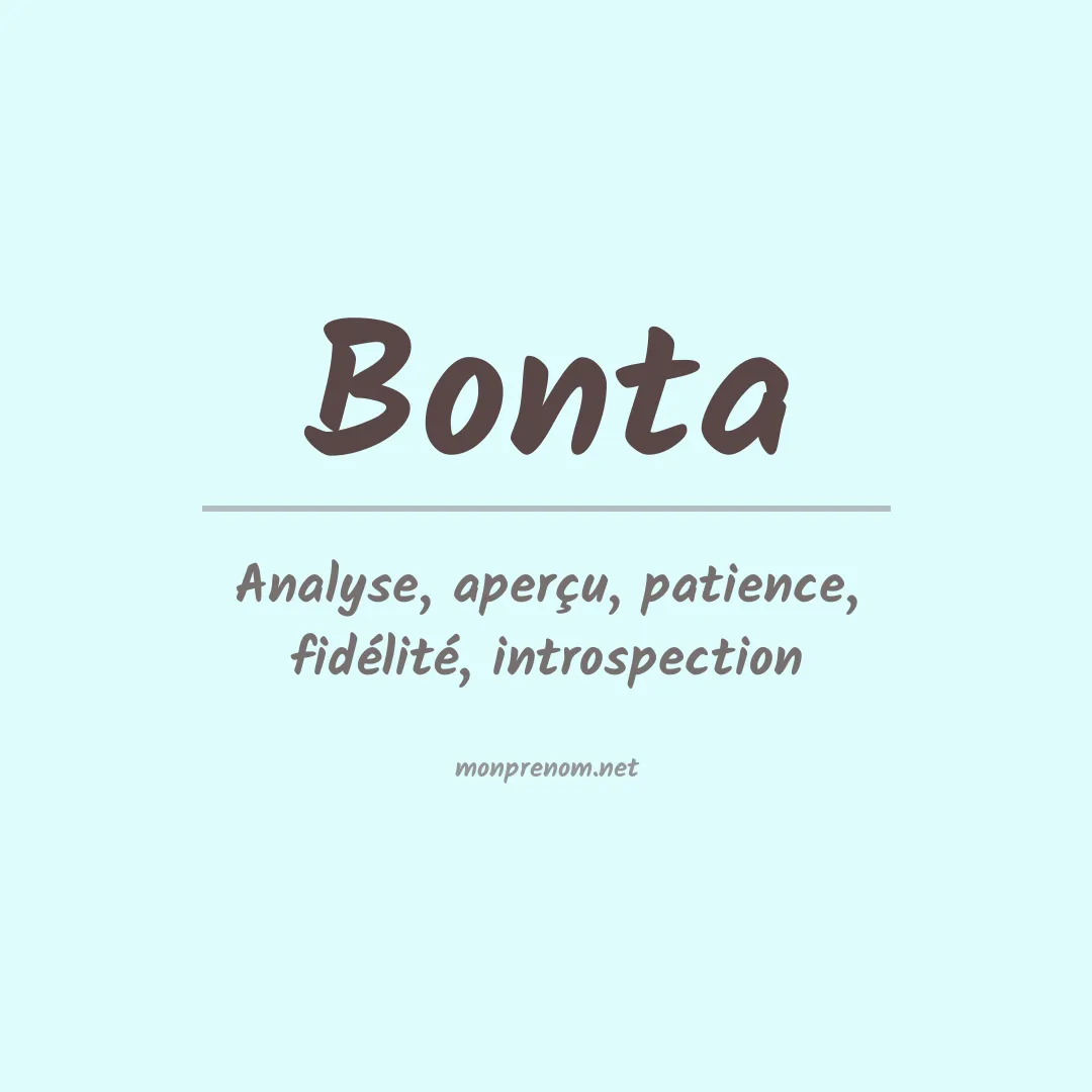 Signification du Prénom Bonta
