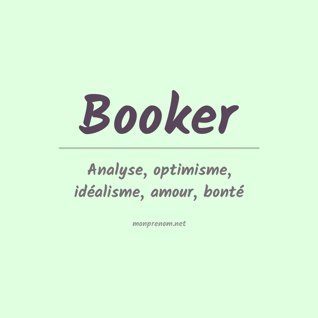 Signification du Prénom Booker