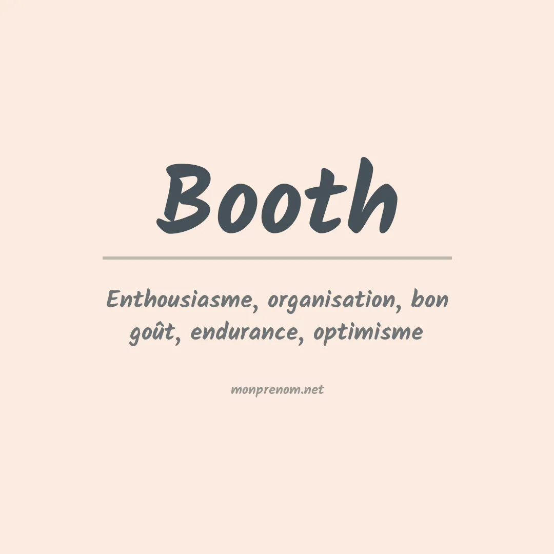 Signification du Prénom Booth