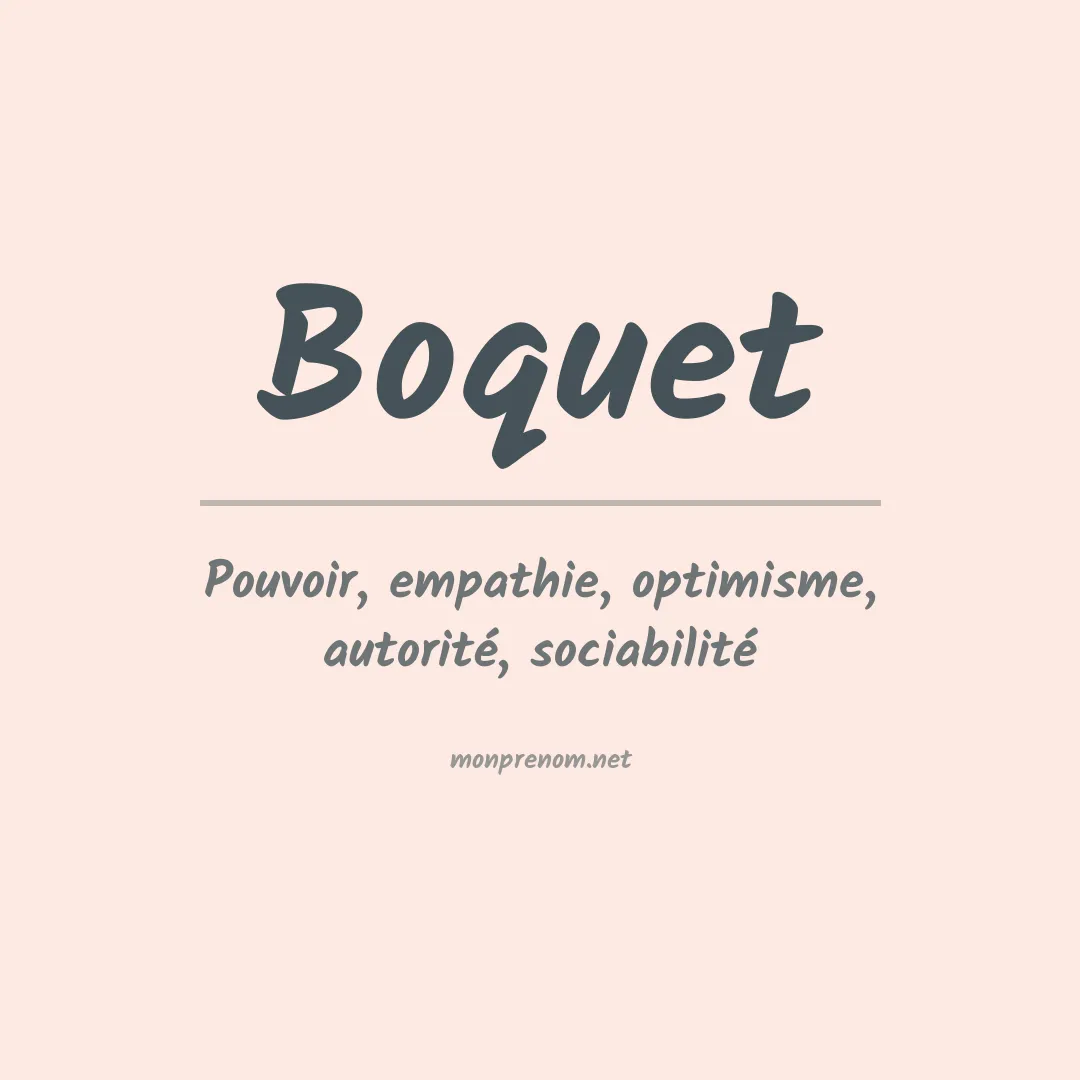 Signification du Prénom Boquet