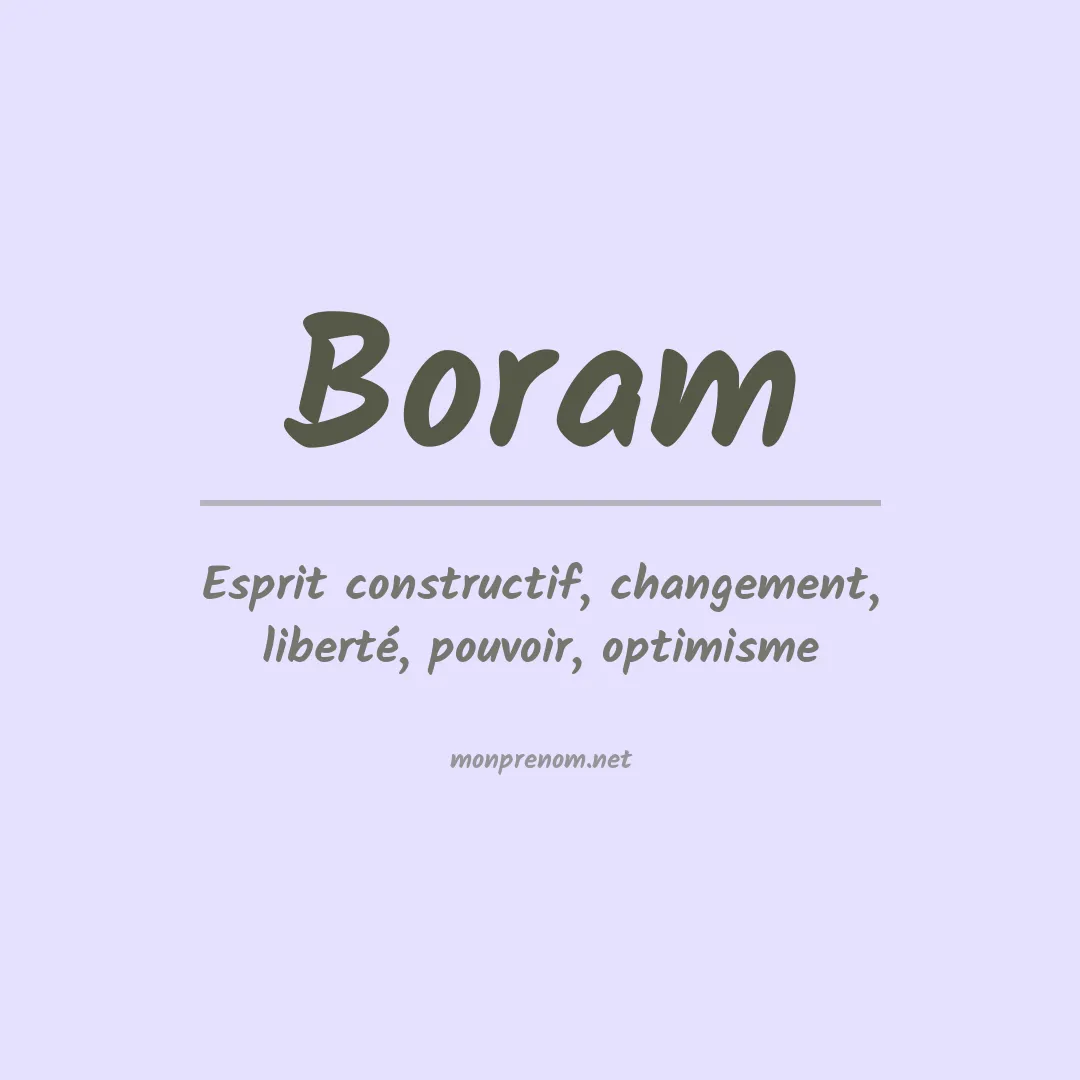 Signification du Prénom Boram